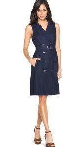 White House Black Market Denim Trench Dress